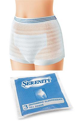 MUTANDINA ELASTICA RETTANGOLARE A RETE SERENITY L 3 PEZZI - Farmastop