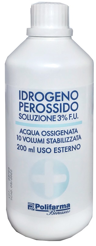 PEROSSIDO IDROGENO 3% 200 ML ACQUA OSSIGENATA 10 VOLUMI STABILIZZATA - Farmastop