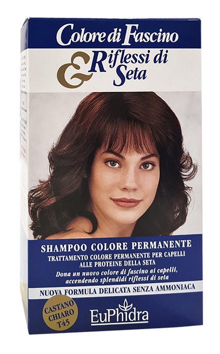 EUPHIDRA COLORE DI FASCINO & RIFLESSI DI SETA SHAMPOO COLORE PERMANENTE 45 CASTANO CHIARO 120 ML - Farmastop
