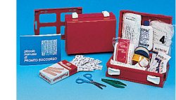 CASSETTA PRONTO SOCCORSO MINIKIT PER CASA, UFFICIO E TEMPO LIBERO. CONTENITORE IN ABS ANTIURTO E CON SUPPORTO PER IL FISSAGGIO ALLA PARETE - Farmastop