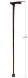 BASTONE IMPUGNATURA ANATOMICA UOMO LEGNO LUCIDO SCURO - Farmastop