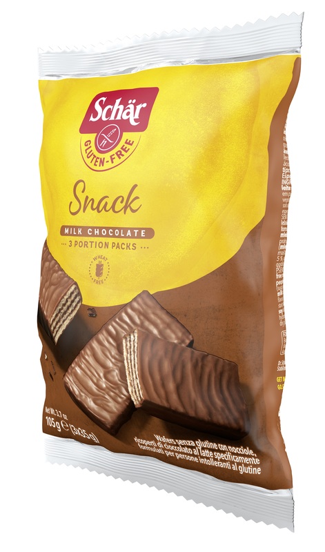 SCHAR SNACK CON CIOCCOLATO AL LATTE E NOCCIOLE 3 WAFER X 35 G - Farmastop