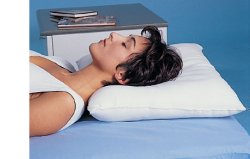 CUSCINO CERVICALE CERVISAN ANTIALLERGICO CON IMBOTTITURA SILICONATA. SIA LA FODERA TRASPIRANTE CHE LA SAGOMA SONO ANTIALLERGICHE, ANTIBATTERICHE E ANTIMICOTICHE - Farmastop