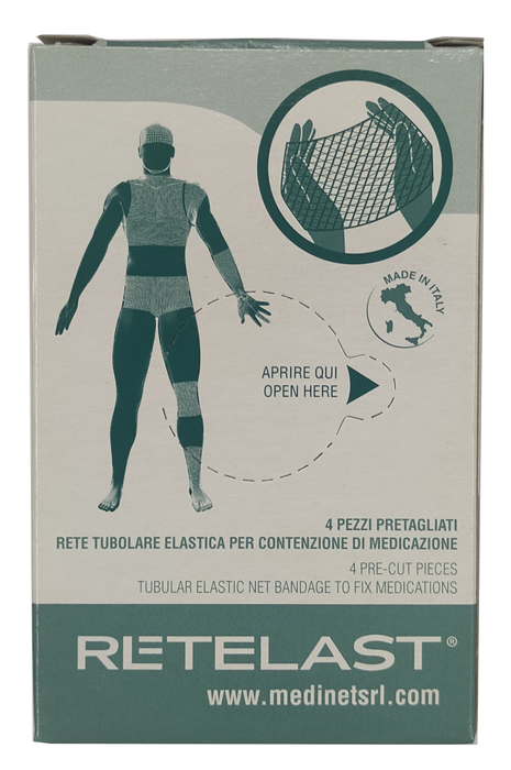 RETE TUBOLARE RETELAST ELASTICA PRETAGLIATA BIANCA PER GAMBA O GINOCCHIO 4 PEZZI - Farmastop