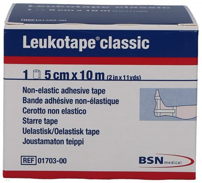 LEUKOTAPE BENDA ANELASTICA PER BENDAGGI FUNZIONALI 5X100 CM - Farmastop