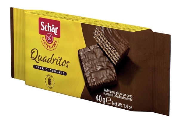 SCHAR QUADRITOS WAFER CON CACAO RICOPERTI DI CIOCCOLATO FONDENTE 40 G - Farmastop