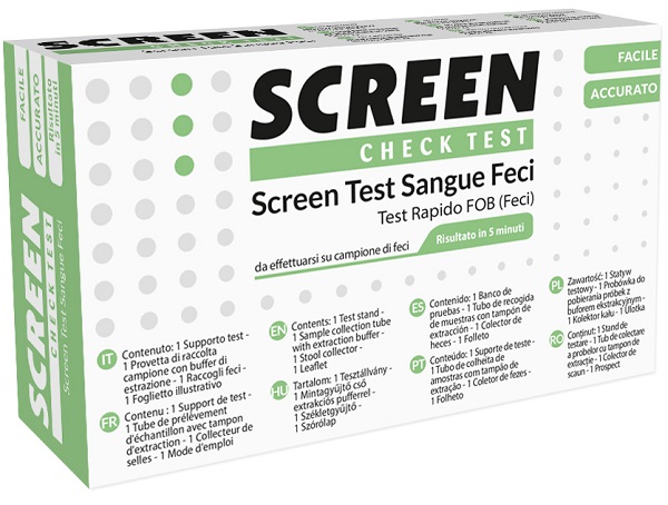 TEST RAPIDO CHE RILEVA LA PRESENZA DI SANGUE OCCULTO NELLE FECI 1 PEZZI SCREEN TEST SANGUE FECI 1 PEZZO - Farmastop