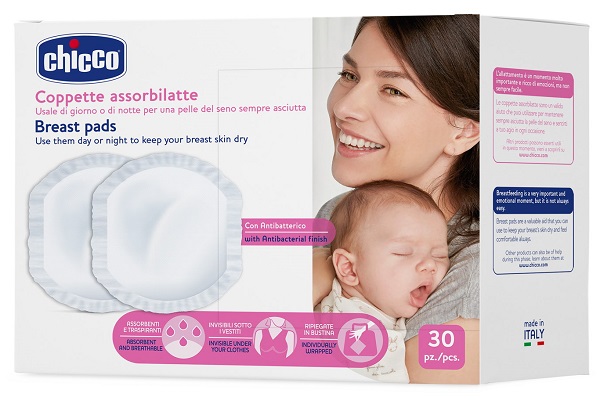 CHICCO COPPETTA ASSORBILATTE ANTIBATTERICA 30 PEZZI - Farmastop