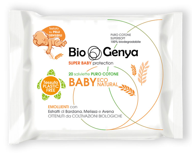 BIOGENYA ECO NATURAL SALVIETTINA BABY COTONE 20 PEZZI - Farmastop
