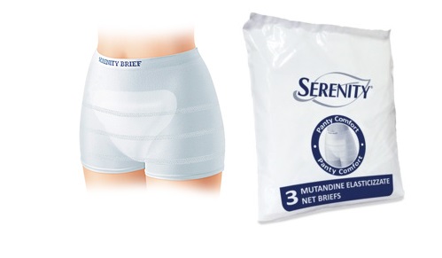 MUTANDINA A RETE PER INCONTINENZA SERENITY PANTY COMFORT S 3 PEZZI - Farmastop