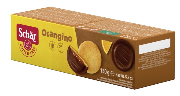 SCHAR ORANGINO BISCOTTI CON RIPIENO AL GUSTO DI ARANCIA RICOPERTI CON CIOCCOLATO 150 G - Farmastop