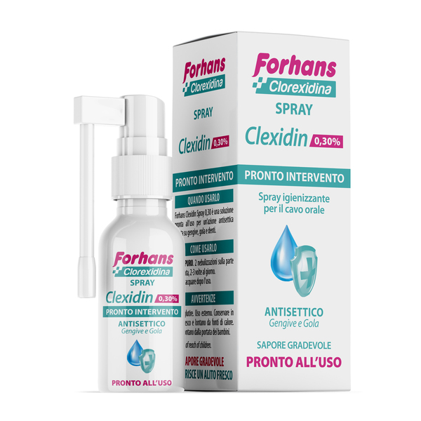 COLLUTORIO SPRAY CON CLOREXIDINA FORHANS CLEXIDIN 50ML - Farmastop