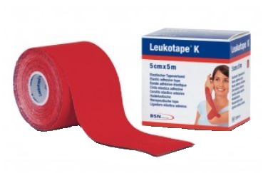 BENDA ADESIVA LEUKOTAPE K PER TAPING FISIOTERAPICO LARGHEZZA 5 CM LUNGHEZZA 5 M COLORE ROSSO IN ROTOLO - Farmastop