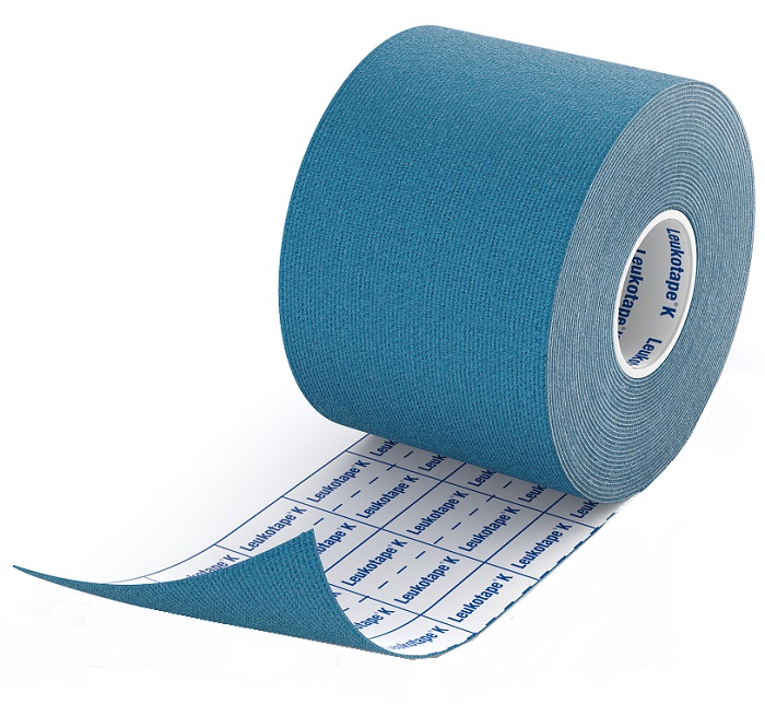 BENDA ADESIVA LEUKOTAPE K PER TAPING FISIOTERAPICO LARGHEZZA 5 CM LUNGHEZZA 5 M COLORE BLU IN ROTOLO - Farmastop