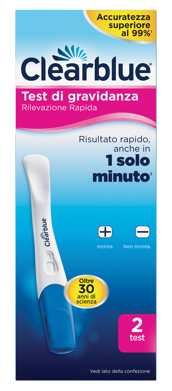 TEST DI GRAVIDANZA CLEARBLUE RILEVAZIONE RAPIDA 2 PEZZI - Farmastop