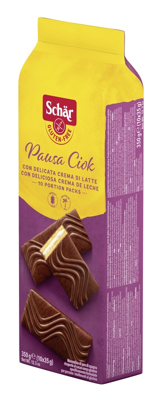SCHAR PAUSA CIOK MERENDINE DI PAN DI SPAGNA CON CREMA DI LATTE 10 PEZZI DA 35 G - Farmastop