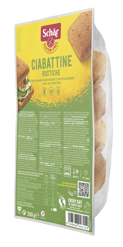 SCHAR CIABATTINE RUSTICHE SENZA LATTOSIO 200 G - Farmastop
