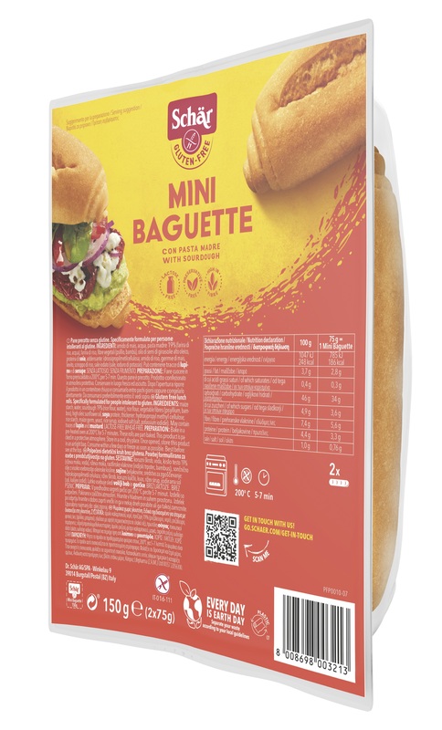SCHAR MINI BAGUETTE SENZA LATTOSIO 2 X 75 G - Farmastop