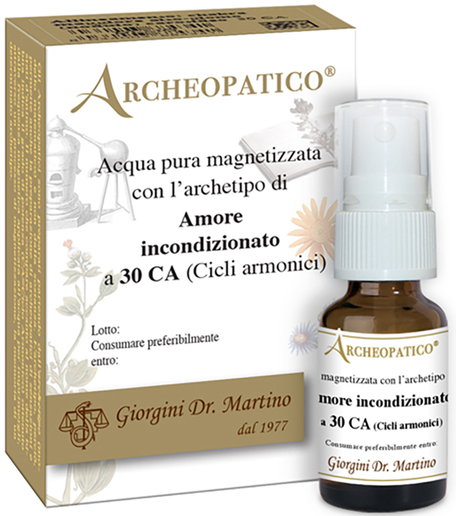 ARCHEOPATICO ACQUA PURA MAGNETIZZATA CON ARCHETIPO AMORE INCONDIZIONATO A 30 CICLI ARMONICI 10 ML - Farmastop