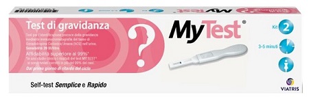 TEST DI GRAVIDANZA RAPIDO HCG MYTEST 2 PEZZI - Farmastop