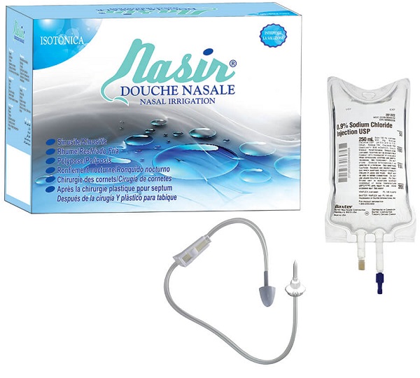 NASIR DOCCIA NASALE CON SOLUZIONE FISIOLOGICA ISOTONICA 6 SACCHE 500 ML + 1 BLISTER - Farmastop