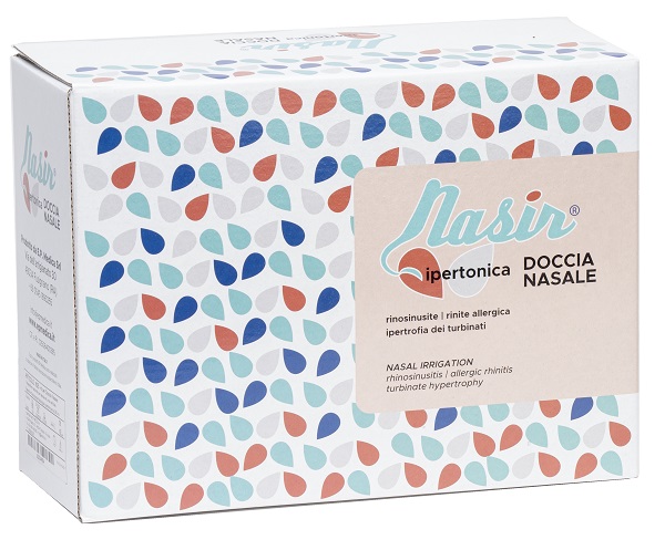 NASIR DOCCIA NASALE CON SOLUZIONE FISIOLOGICA IPERTONICA 8 SACCHE 250 ML + 1 BLISTER - Farmastop