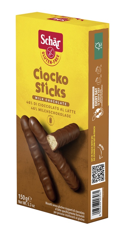 SCHAR CIOCKO STICK RICOPERTI DI CIOCCOLATO AL LATTE 150 G - Farmastop