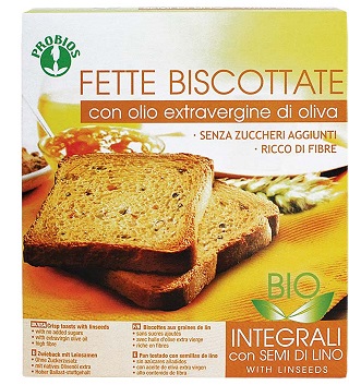 FETTE BISCOTTATE INTEGRALI AI SEMI DI LINO SENZA ZUCCHERO 270 G - Farmastop