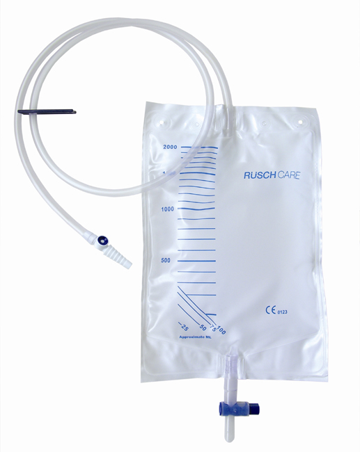 SACCA DI DRENAGGIO LETTO PER INCONTINENZA 2000ML IN PVC CON VALVOLA DI NON RITORNO E SCARICO STERILE CON TUBO DI RACCORDO 120CM 1 PEZZO RIUTILIZZABILE - Farmastop