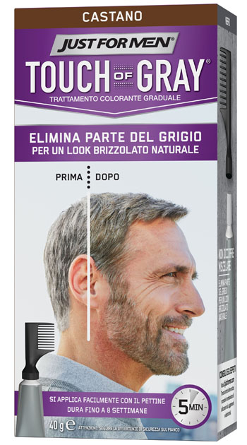 JUST FOR MEN TOUCH OF GRAY CASTANO 40 G - Farmastop