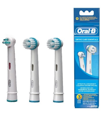 ORALB ORTHO CARE ESSENTIALS TESTINE SPAZZOLINO ELETTRICO APPARECCHIO ORTODONTICO 3 PEZZI - Farmastop