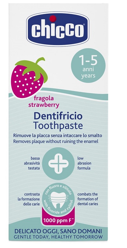 CHICCO DENTIFRICIO FRAGOLA 50 ML 12M+ CON FLUORO - Farmastop