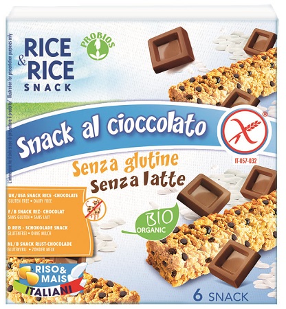 RICE&RICE SNACK DI RISO AL CIOCCOLATO 6 X 21 G SENZA LIEVITO - Farmastop