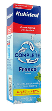 KUKIDENT COMPLETE FRESCO CREMA ADESIVA PER PROTESI DENTARIE 47 G - Farmastop