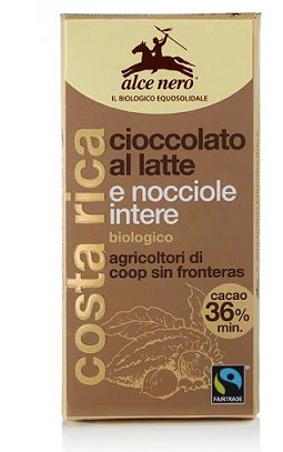 TAVOLETTA CIOCCOLATO LATTE/NOCCIOLE BIO FAIRTRADE 100 G - Farmastop