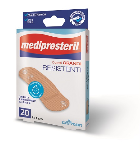 CEROTTO MEDIPRESTERIL RESISTENTI MEDI 7X2CM 20 PEZZI - Farmastop