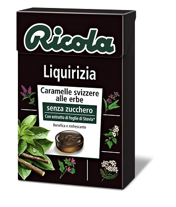 RICOLA LIQUIRIZIA SENZA ZUCCHERO 50 G - Farmastop