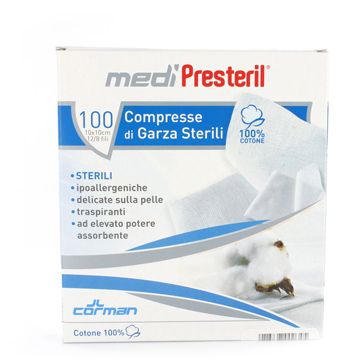 GARZA MEDIPRESTERIL MONOUSO STERILE 36X40 12 PEZZI - Farmastop