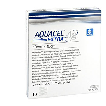 AQUACEL AG EXTRA MEDICAZIONE CON IONI ARGENTO 10X10 CM 10 PEZZI - Farmastop