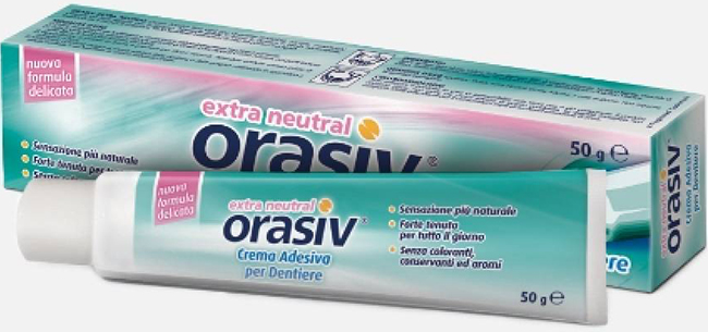 ORASIV EXTRA CREMA NEUTRAL ADESIVA PER PROTESI DENTARIA 50 G - Farmastop