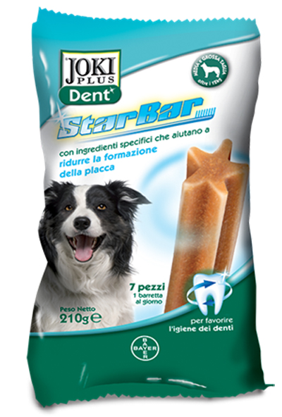 JOKI PLUS DENT STARBAR SACCHETTO 210 G PER CANI DI TAGLIA MEDIA DA 12 A 25 KG - Farmastop