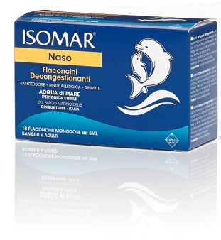 ISOMAR SOLUZIONE IPERTONICA ACQUA MARE 18 FLACONCINI MONODOSE 5 ML - Farmastop