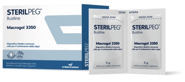 STERILPEG MACROGOL 3350 10 BUSTINE BIPARTITE 10 G - Farmastop