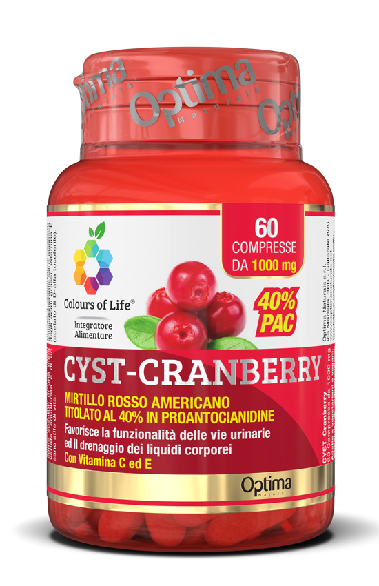 COLOURS OF LIFE CYST-CRANBERRY CON VITAMINA C E 60 COMPRESSE 1000 MG - Farmastop