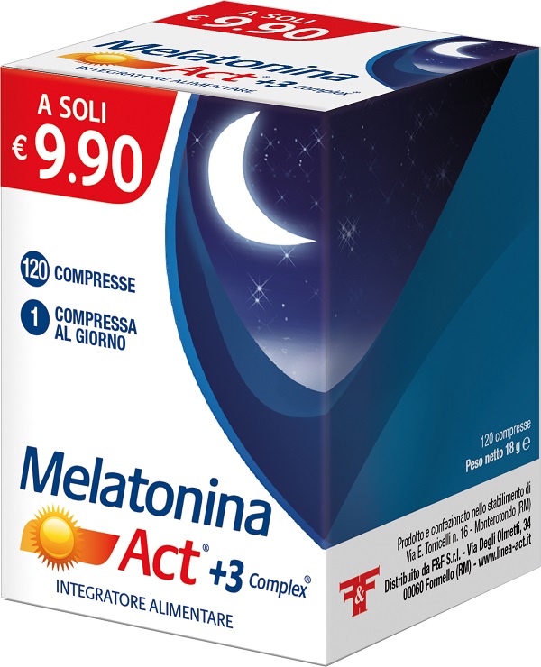 MELATONINA ACT 1MG +3 COMPLEX 120 COMPRESSE 18 G - Farmastop