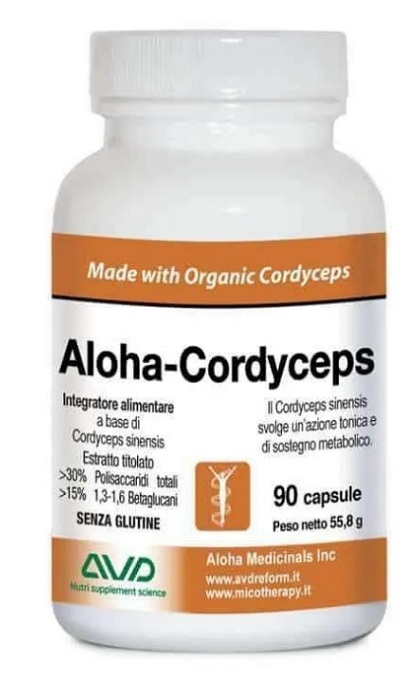 ALOHA CORDYCEPS 90 CAPSULE FLACONE 55,8 G - Farmastop