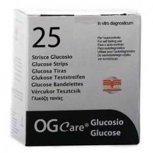 STRISCE MISURAZIONE GLICEMIA OGCARE 25 PEZZI - Farmastop