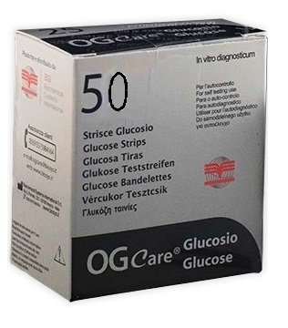 STRISCE MISURAZIONE GLICEMIA OGCARE 50 PEZZI - Farmastop