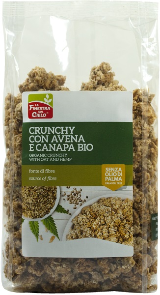 FSC CRUNCHY CON AVENA E CANAPA BIO AD ALTO CONTENUTO DI FIBRA CON OLIO DI GIRASOLE E SENZA OLIO DI PALMA 375 G - Farmastop