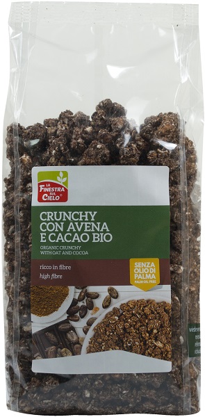 FSC CRUNCHY CON AVENA E CACAO BIO AD ALTO CONTENUTO DI FIBRE CON OLIO DI GIRASOLE SENZA OLIO DI PALMA 375 G - Farmastop